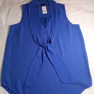 Ann Taylor Royal Blue Sleeveless Blouse